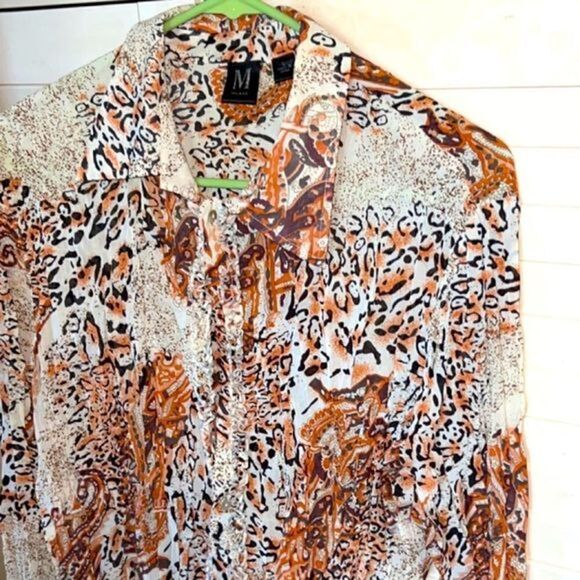 Milano Lightweight semi share button down blouse - Picture 1 of 6